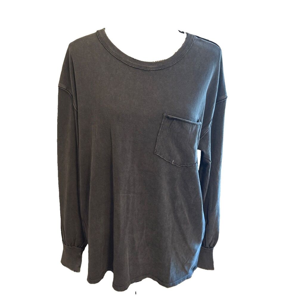 Free People Oversized Grey Baggy T-Shirt Sweatshirt Extra Small New
